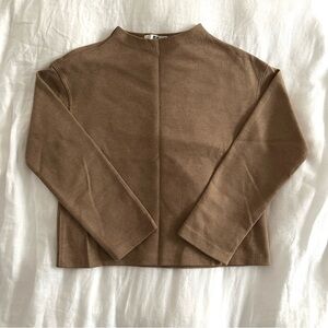 Uniqlo Wool Blend Boatneck Top - Camel